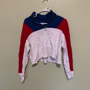 American eagle red white and blue waffle top